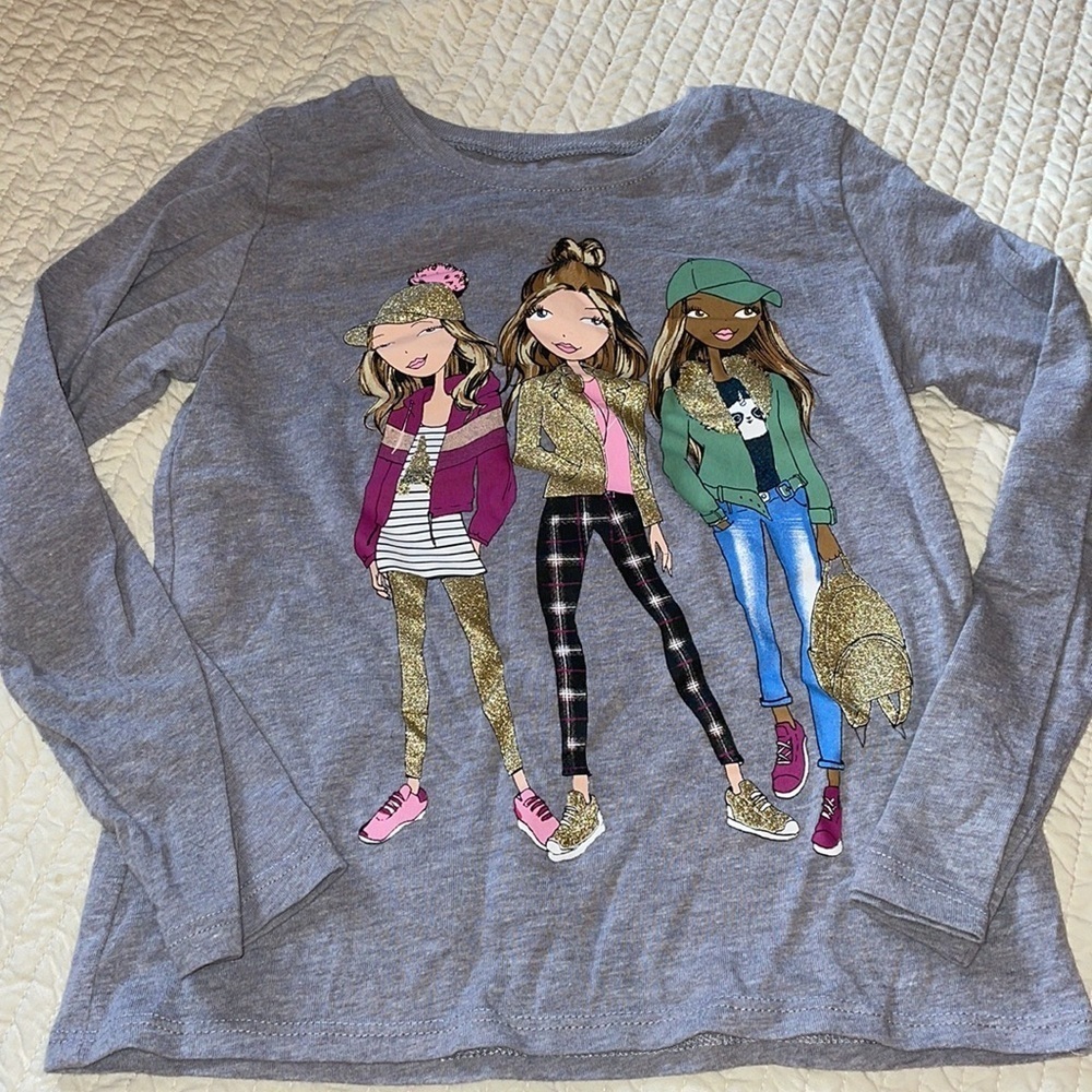 Children’s place my scene/ bratz dolls grey long sleeve tee